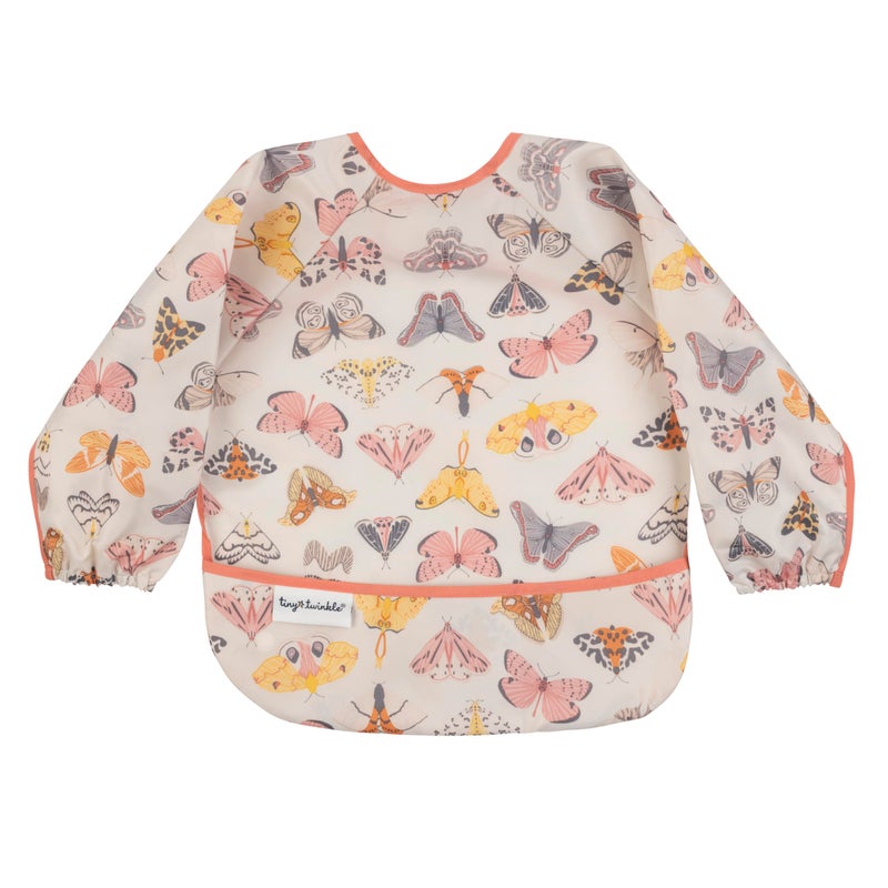 Tiny Twinkle Long Sleeve Bib for Babies & Toddlers - Waterproof Smock Bib for Eating - Machine Washable & Mess-Proof, Baby Feeding Essential & Shower Must-Have(Flutter, 6-24M) - Image 1